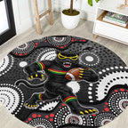Penrith Panthers Round Carpet Aboriginal Dot Pattern - Rugby Mascot Heritage Pride