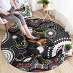 Penrith Panthers Round Carpet Aboriginal Dot Pattern - Rugby Mascot Heritage Pride
