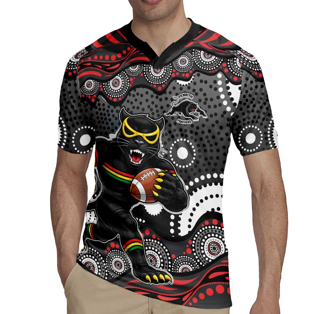 Penrith Panthers Rugby Jersey Aboriginal Dot Pattern - Rugby Mascot Heritage Pride
