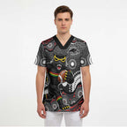 Penrith Panthers Scrub Top Aboriginal Dot Pattern - Rugby Mascot Heritage Pride