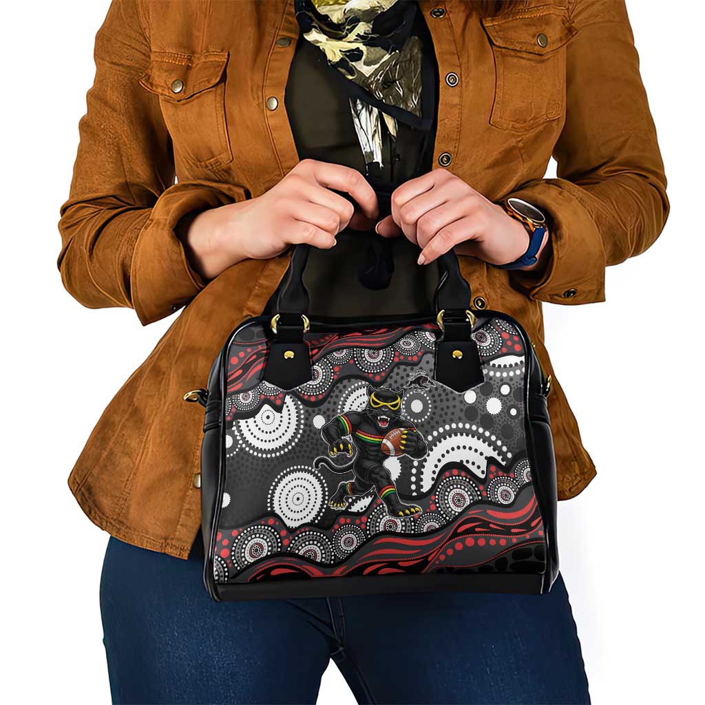 Penrith Panthers Shoulder Handbag Aboriginal Dot Pattern - Rugby Mascot Heritage Pride