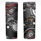 Penrith Panthers Skinny Tumbler Aboriginal Dot Pattern - Rugby Mascot Heritage Pride
