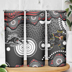 Penrith Panthers Skinny Tumbler Aboriginal Dot Pattern - Rugby Mascot Heritage Pride