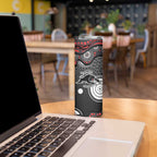 Penrith Panthers Skinny Tumbler Aboriginal Dot Pattern - Rugby Mascot Heritage Pride