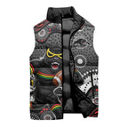 Penrith Panthers Sleeveless Puffer Jacket Aboriginal Dot Pattern - Rugby Mascot Heritage Pride