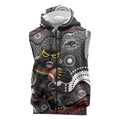 Penrith Panthers Sleeveless Zip Hoodie Aboriginal Dot Pattern - Rugby Mascot Heritage Pride