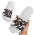 Penrith Panthers Slide Sandals Aboriginal Dot Pattern - Rugby Mascot Heritage Pride