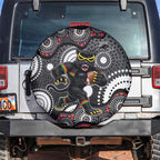 Penrith Panthers Spare Tire Cover Aboriginal Dot Pattern - Rugby Mascot Heritage Pride