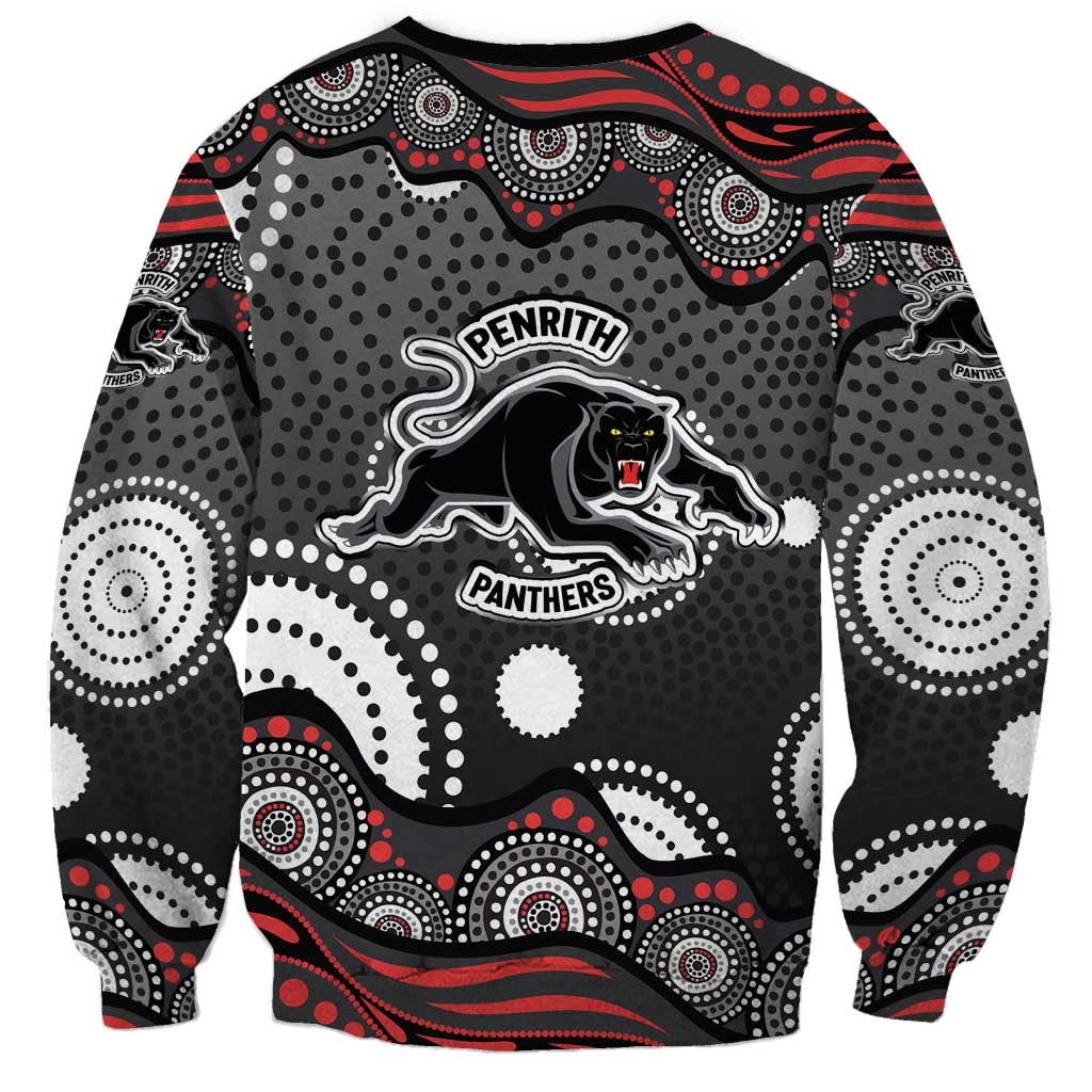 Penrith Panthers Sweatshirt Aboriginal Dot Pattern - Rugby Mascot Heritage Pride
