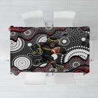Penrith Panthers Tablecloth Aboriginal Dot Pattern - Rugby Mascot Heritage Pride