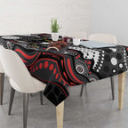 Penrith Panthers Tablecloth Aboriginal Dot Pattern - Rugby Mascot Heritage Pride
