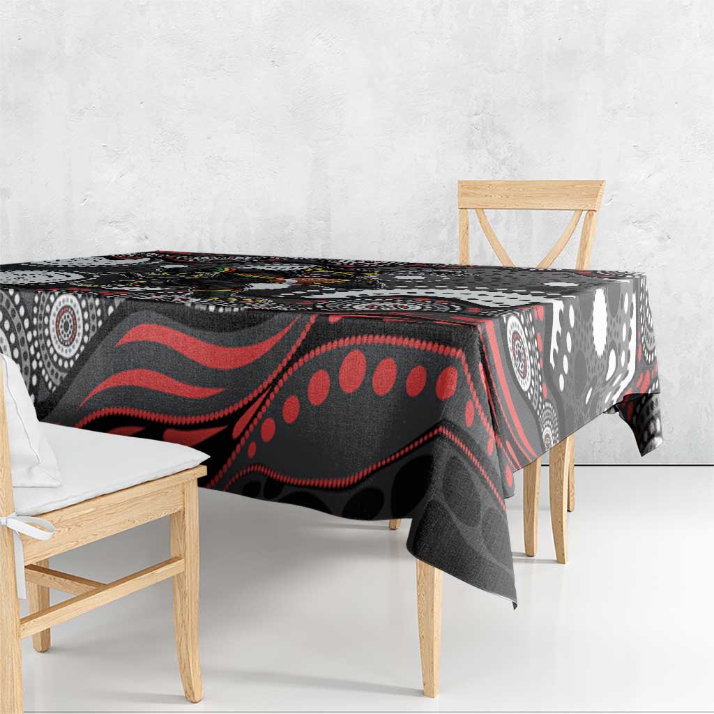 Penrith Panthers Tablecloth Aboriginal Dot Pattern - Rugby Mascot Heritage Pride