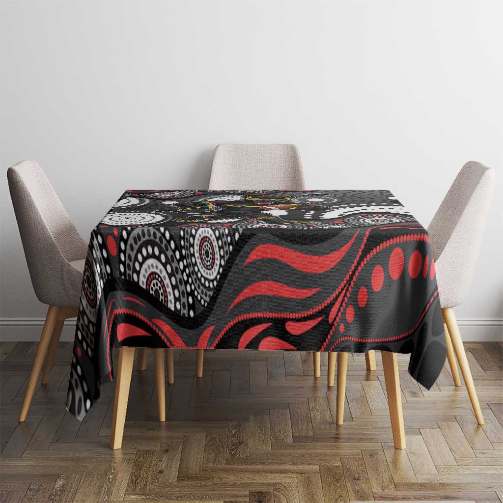 Penrith Panthers Tablecloth Aboriginal Dot Pattern - Rugby Mascot Heritage Pride