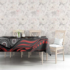 Penrith Panthers Tablecloth Aboriginal Dot Pattern - Rugby Mascot Heritage Pride