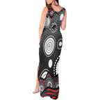 Penrith Panthers Tank Maxi Dress Aboriginal Dot Pattern - Rugby Mascot Heritage Pride