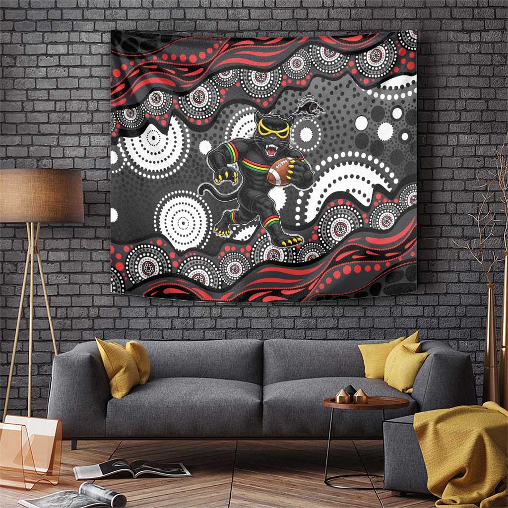 Penrith Panthers Tapestry Aboriginal Dot Pattern - Rugby Mascot Heritage Pride