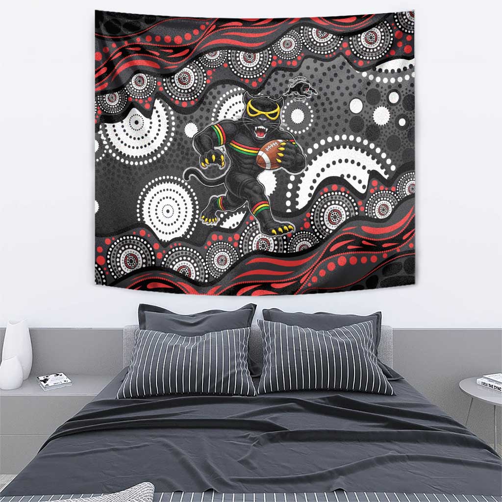 Penrith Panthers Tapestry Aboriginal Dot Pattern - Rugby Mascot Heritage Pride