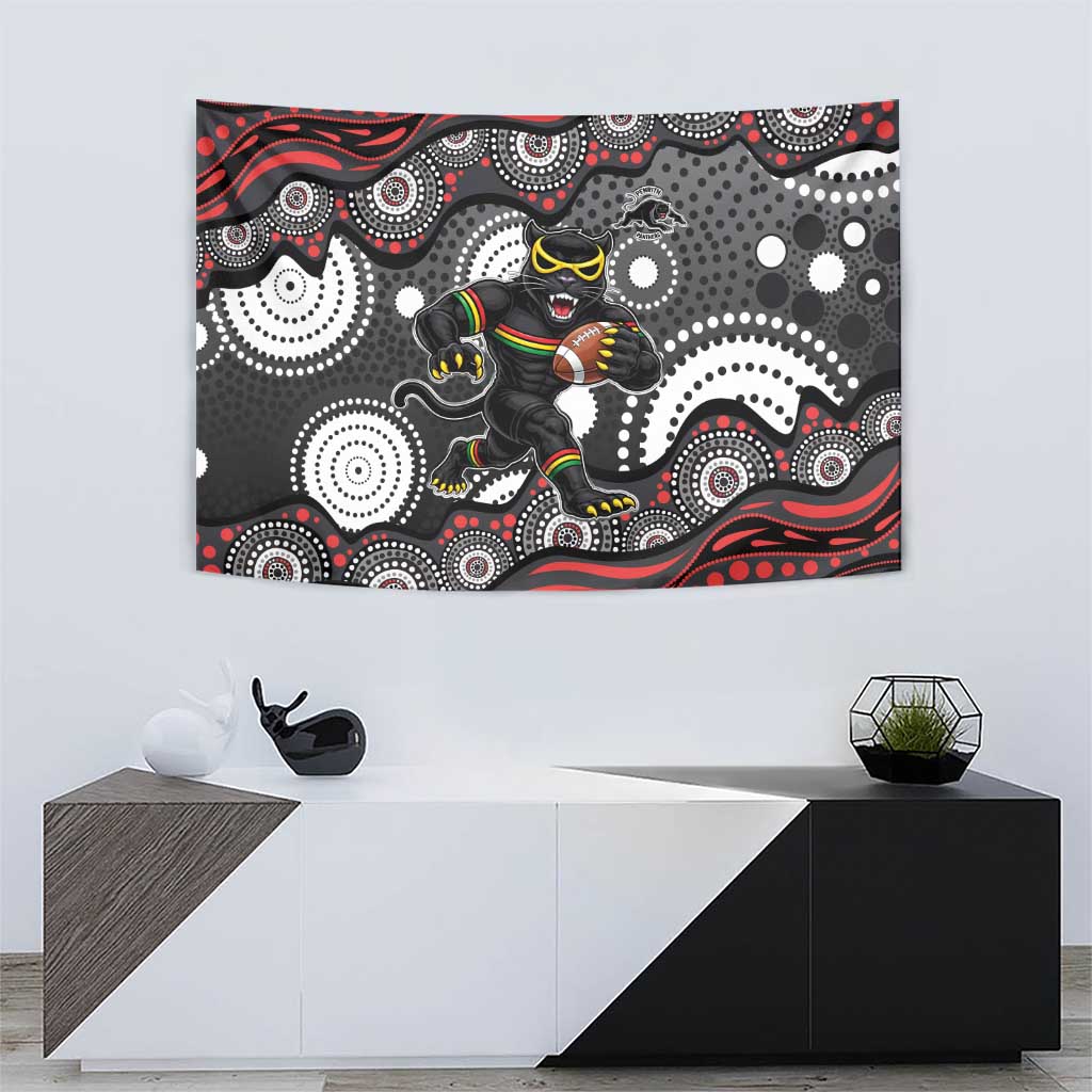 Penrith Panthers Tapestry Aboriginal Dot Pattern - Rugby Mascot Heritage Pride