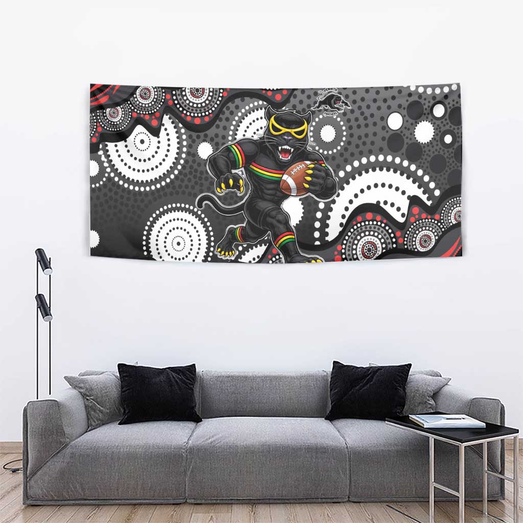 Penrith Panthers Tapestry Aboriginal Dot Pattern - Rugby Mascot Heritage Pride