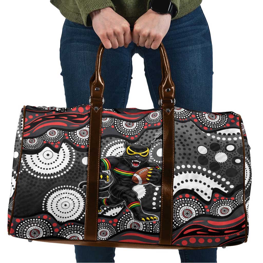 Penrith Panthers Travel Bag Aboriginal Dot Pattern - Rugby Mascot Heritage Pride