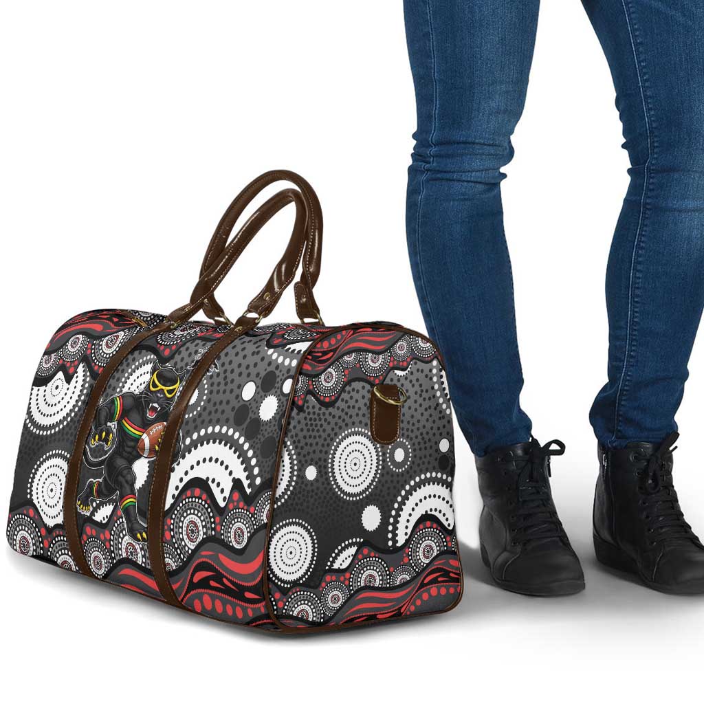 Penrith Panthers Travel Bag Aboriginal Dot Pattern - Rugby Mascot Heritage Pride