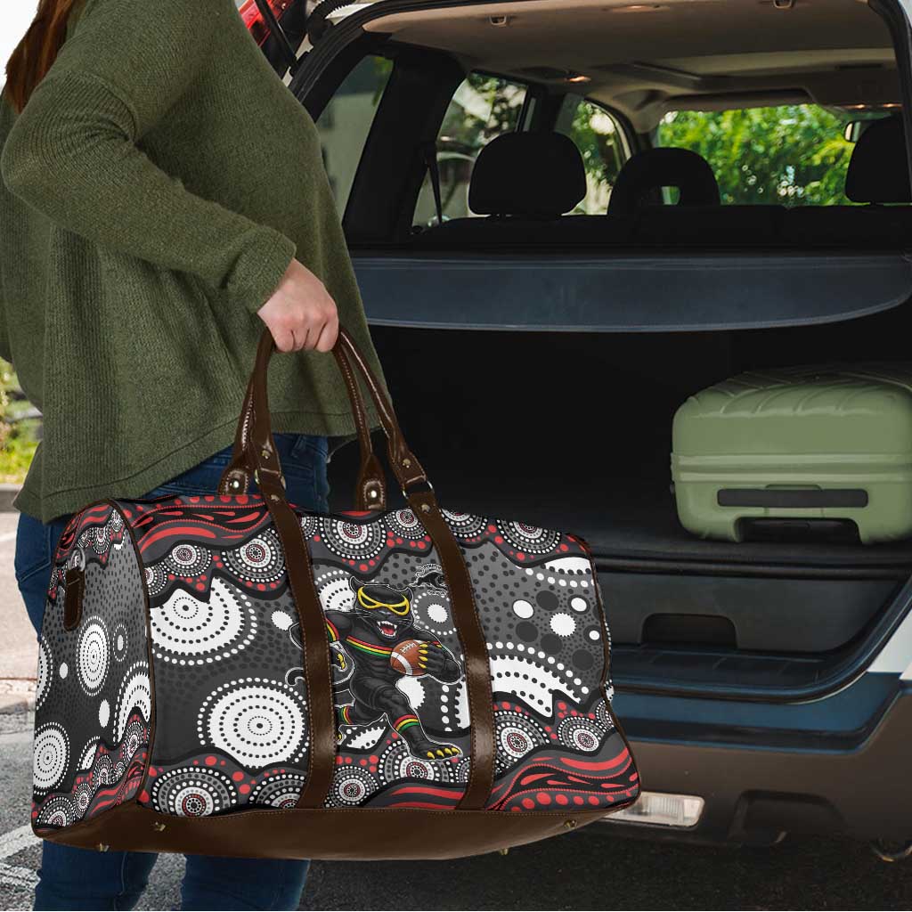 Penrith Panthers Travel Bag Aboriginal Dot Pattern - Rugby Mascot Heritage Pride