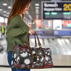 Penrith Panthers Travel Bag Aboriginal Dot Pattern - Rugby Mascot Heritage Pride