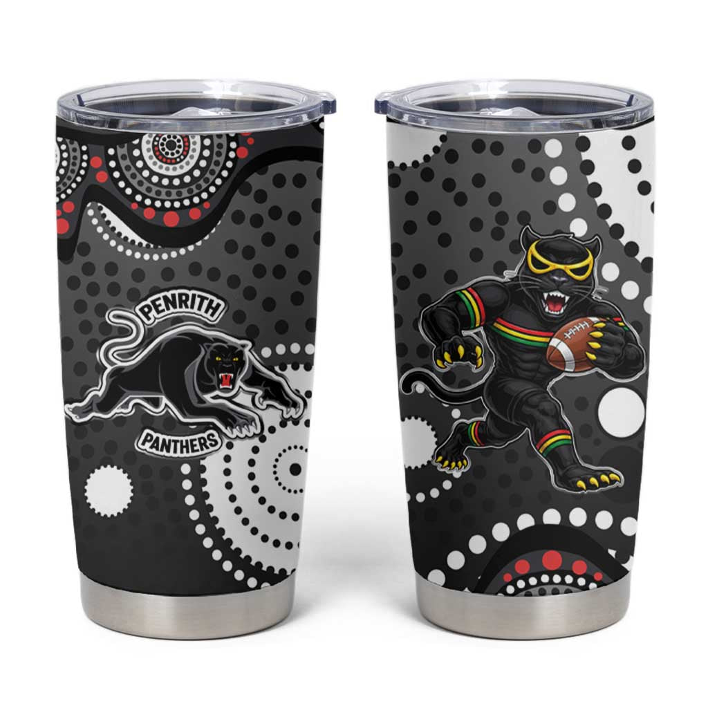Penrith Panthers Tumbler Cup Aboriginal Dot Pattern - Rugby Mascot Heritage Pride