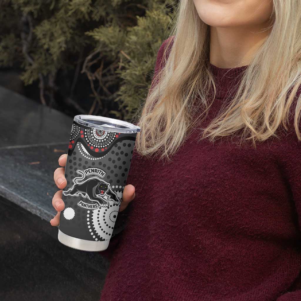 Penrith Panthers Tumbler Cup Aboriginal Dot Pattern - Rugby Mascot Heritage Pride