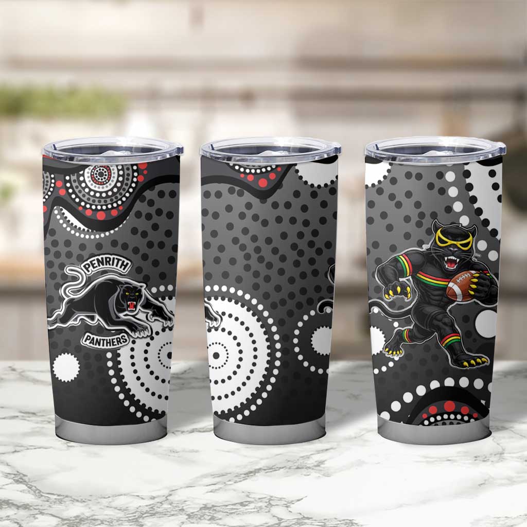 Penrith Panthers Tumbler Cup Aboriginal Dot Pattern - Rugby Mascot Heritage Pride