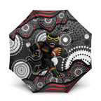 Penrith Panthers Umbrella Aboriginal Dot Pattern - Rugby Mascot Heritage Pride