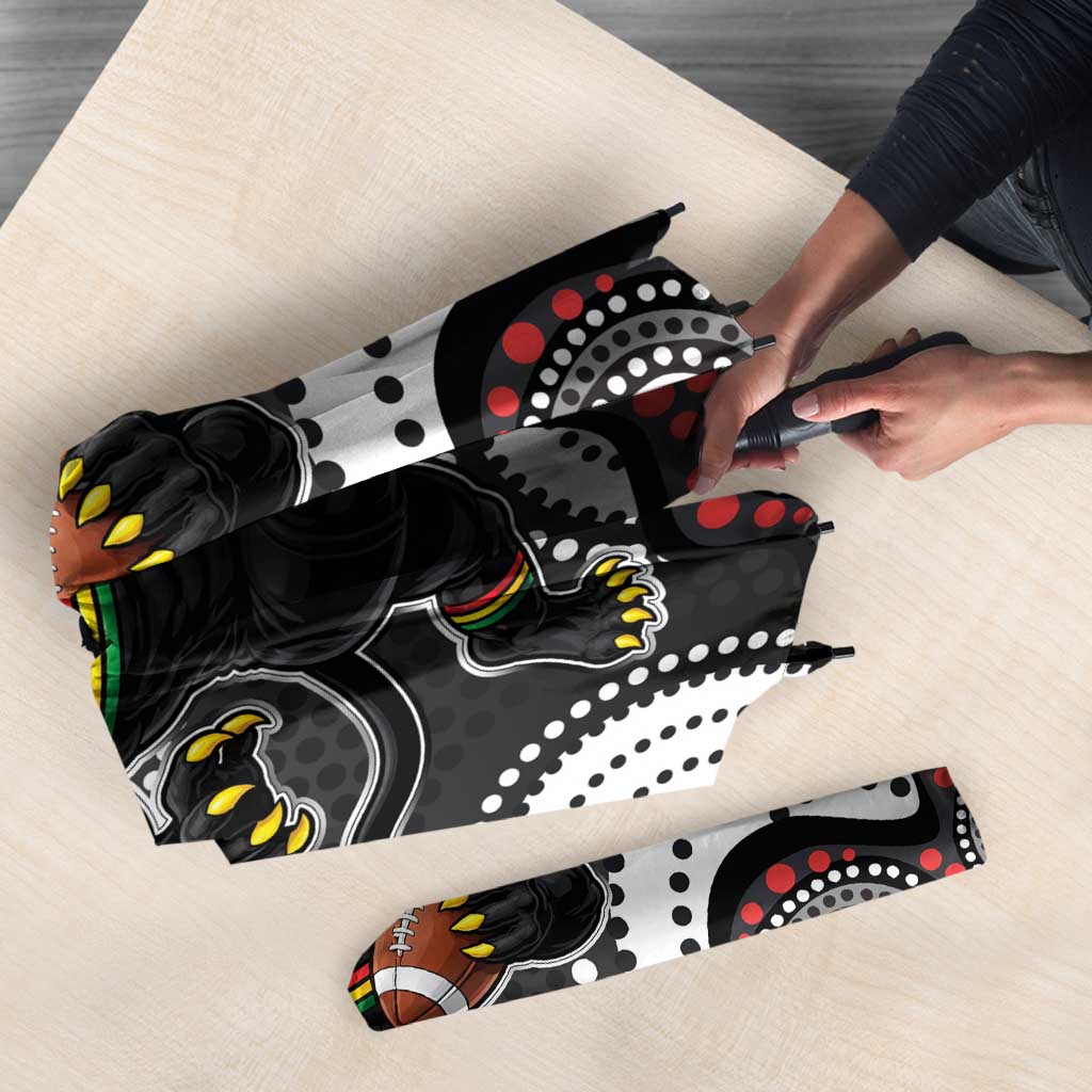 Penrith Panthers Umbrella Aboriginal Dot Pattern - Rugby Mascot Heritage Pride