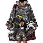 Penrith Panthers Wearable Blanket Hoodie Aboriginal Dot Pattern - Rugby Mascot Heritage Pride