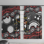 Penrith Panthers Window Curtain Aboriginal Dot Pattern - Rugby Mascot Heritage Pride