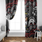 Penrith Panthers Window Curtain Aboriginal Dot Pattern - Rugby Mascot Heritage Pride