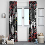Penrith Panthers Window Curtain Aboriginal Dot Pattern - Rugby Mascot Heritage Pride