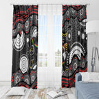 Penrith Panthers Window Curtain Aboriginal Dot Pattern - Rugby Mascot Heritage Pride
