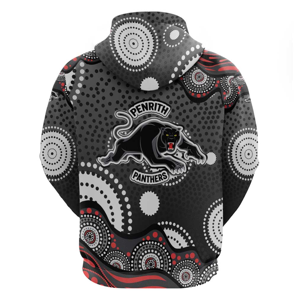 Penrith Panthers Zip Hoodie Aboriginal Dot Pattern - Rugby Mascot Heritage Pride