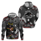 Penrith Panthers Zip Hoodie Aboriginal Dot Pattern - Rugby Mascot Heritage Pride