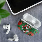 South Sydney Rabbitohs AirPods Case Aboriginal Dot Pattern - Rugby Mascot Heritage Pride