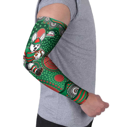 South Sydney Rabbitohs Arm Sleeves Aboriginal Dot Pattern - Rugby Mascot Heritage Pride