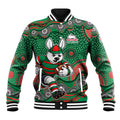 South Sydney Rabbitohs Baseball Jacket Aboriginal Dot Pattern - Rugby Mascot Heritage Pride