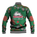 South Sydney Rabbitohs Baseball Jacket Aboriginal Dot Pattern - Rugby Mascot Heritage Pride