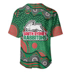 South Sydney Rabbitohs Baseball Jersey Aboriginal Dot Pattern - Rugby Mascot Heritage Pride