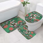 South Sydney Rabbitohs Bathroom Set Aboriginal Dot Pattern - Rugby Mascot Heritage Pride