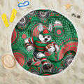 South Sydney Rabbitohs Beach Blanket Aboriginal Dot Pattern - Rugby Mascot Heritage Pride