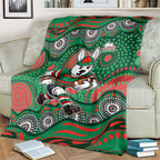 South Sydney Rabbitohs Blanket Aboriginal Dot Pattern - Rugby Mascot Heritage Pride