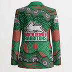 South Sydney Rabbitohs Blazer Aboriginal Dot Pattern - Rugby Mascot Heritage Pride