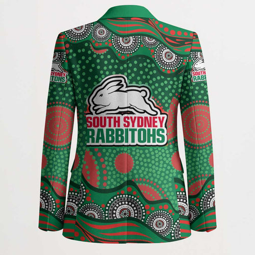 South Sydney Rabbitohs Blazer Aboriginal Dot Pattern - Rugby Mascot Heritage Pride