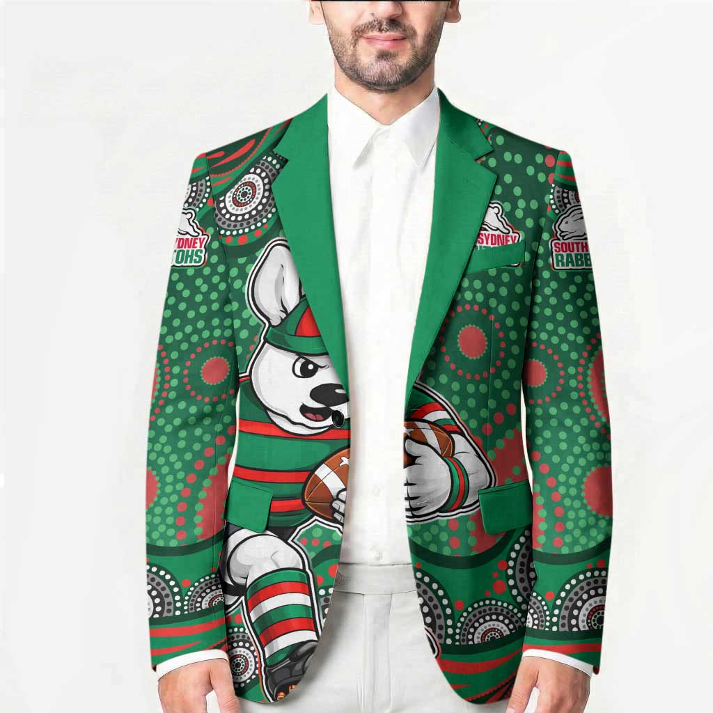 South Sydney Rabbitohs Blazer Aboriginal Dot Pattern - Rugby Mascot Heritage Pride